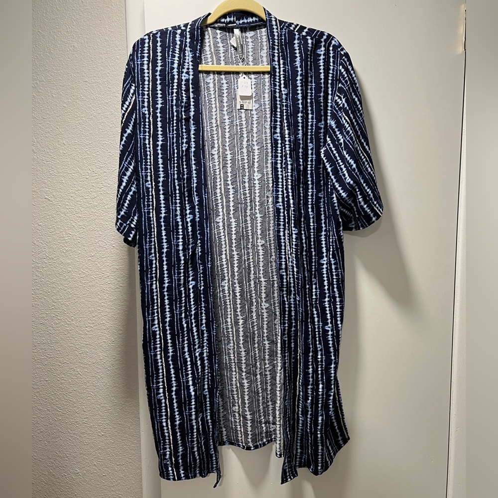 Impo Blue and White Patterned Cardigan